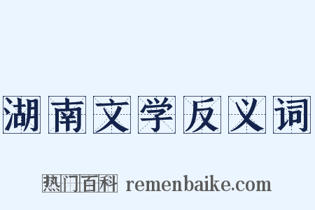 湖南文学反义词是什么意思的图片